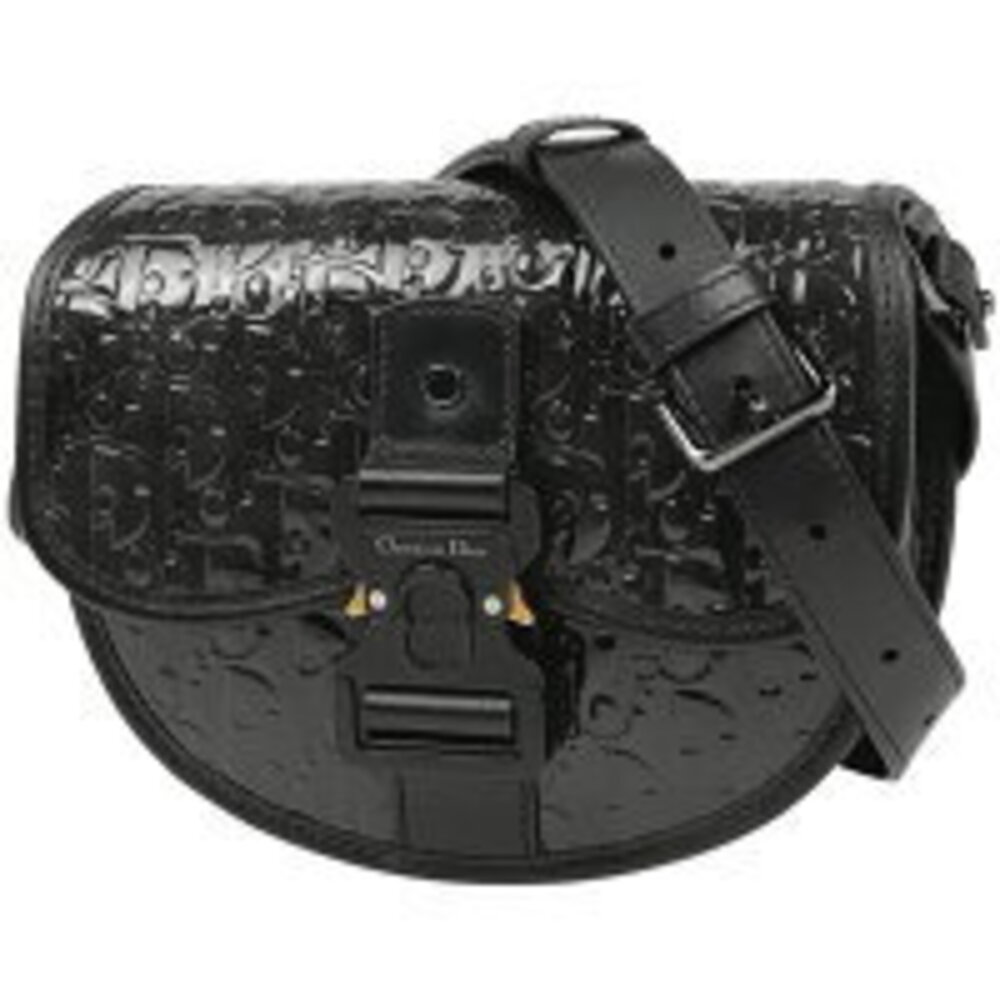 Christian Dior Gallop Shoulder Bag Messenger Patent Vernis Leather Black